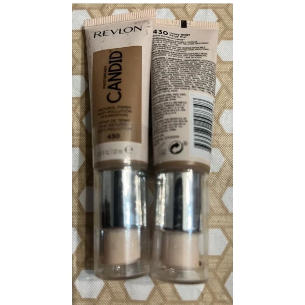 Revlon Photoready Candid Natural Finish Foundation #430 Honey Beige Lot Of 2